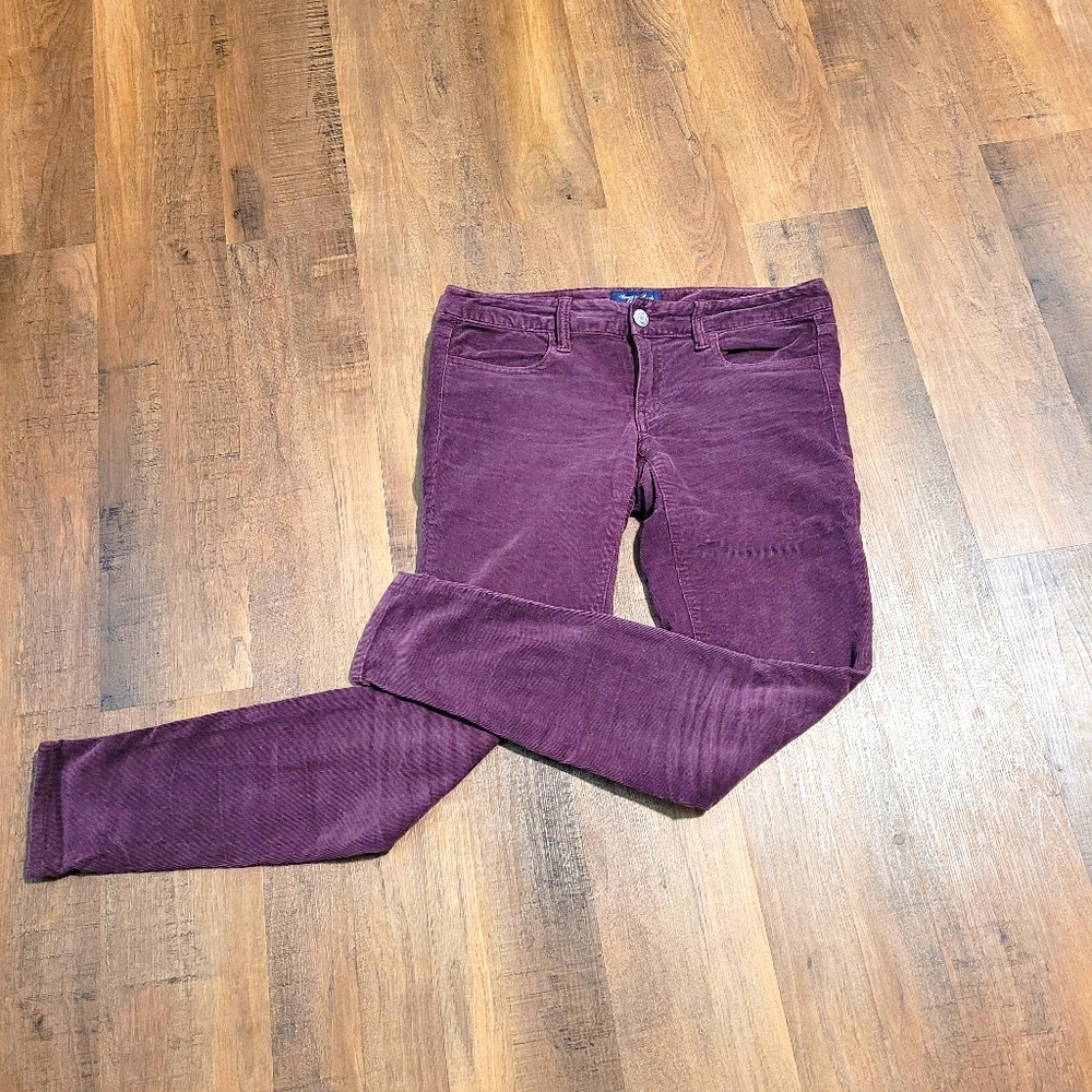 Purple Corduroy skinny pants